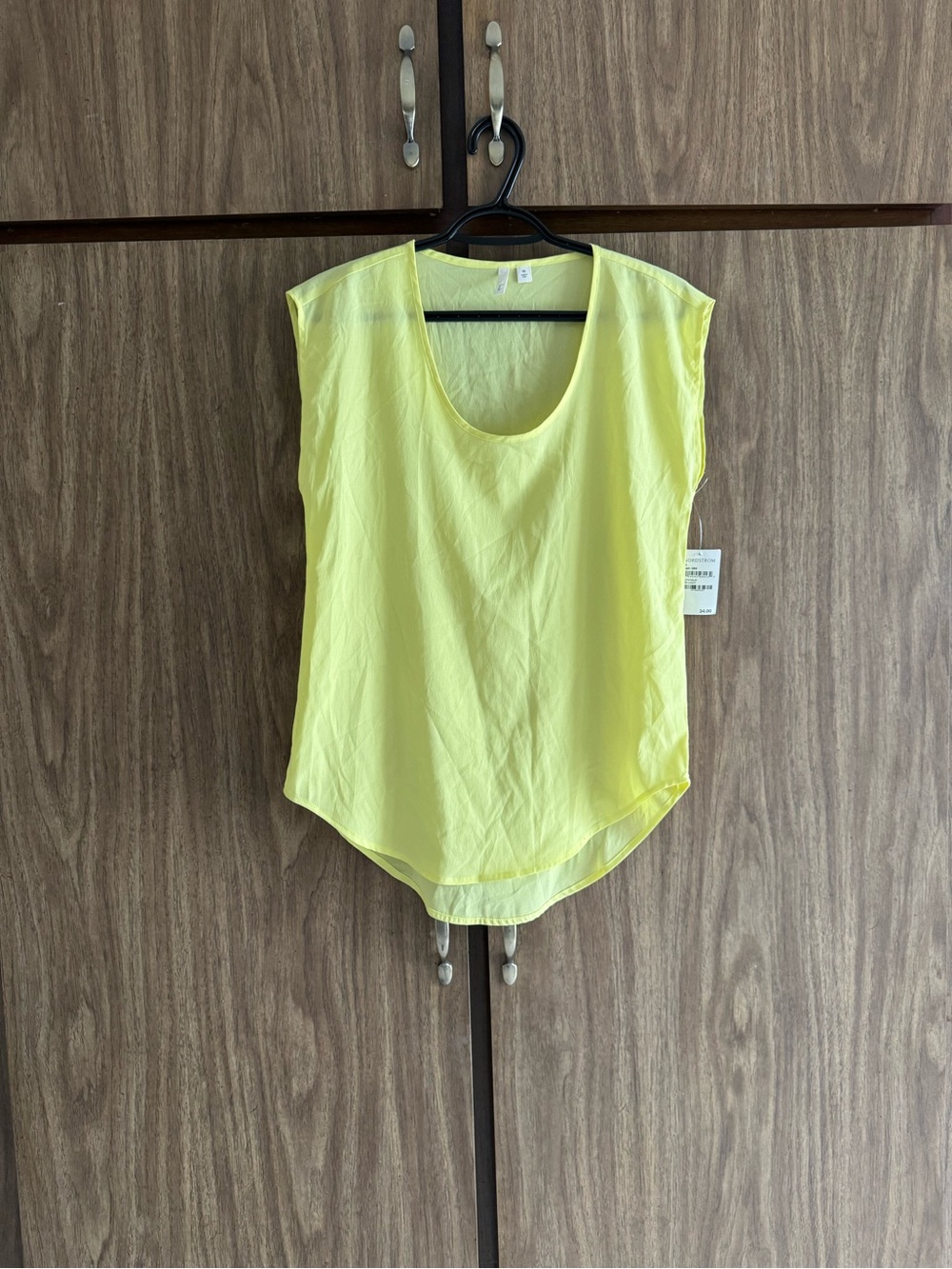 Frenchi Lightweight Yellow Scoop Neck Women's Top